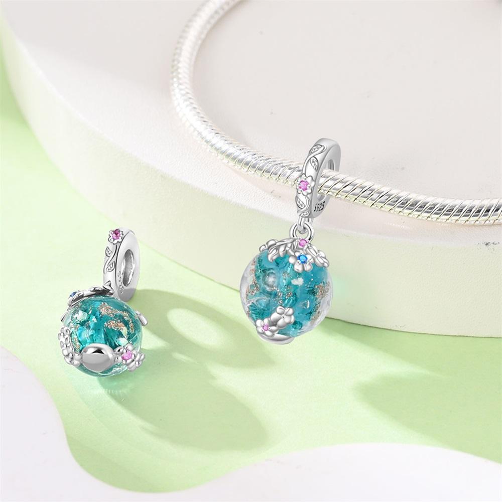 Charm Bead Components Authentic Original Copper Metal Luminous Flower Petal Pendant Bead Component Bead Components Compatible With Bracelet High