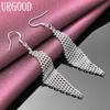 925 Sterling Silver Braided Earrings Wedding Jewelry