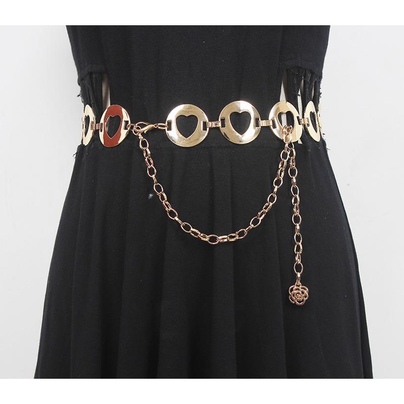 

Meier Heart-shaped waist chain - women s decorative dress accessory, versatile summer skirt chain, belt & pant chain 105 золотой