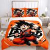 3pcs Dragon Ball Z Cute Son Goku Pattern Bedding Set, 1* Cover + 2*Pillowcases, Printed Bedding Set, Soft and Comfortable, Suitable for Bedroom a