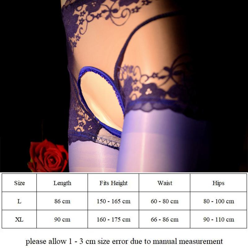 Women Oil Shiny Stocking Open Crotch Erotic Sexy Lingerie Smooth Transparent Pantyhose Crotchless Intimates Plus Size Tights