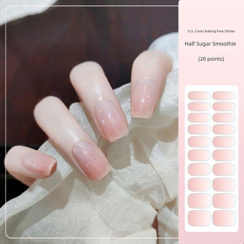 

Beauty Cover Baking-Free Gel Nail Sticker Flash without Heating Lamp Aurora Everyday Joker Waterproof Blush Nail Stickers PPW1242 no-bake nail art sticker