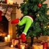 Xmas Tree Ornament for Kids Christmas Elf Stuffed Leg Ornaments Santa Green/Red Legs Decorations Poseable Indoor Fireplace Holiday Door Wreath