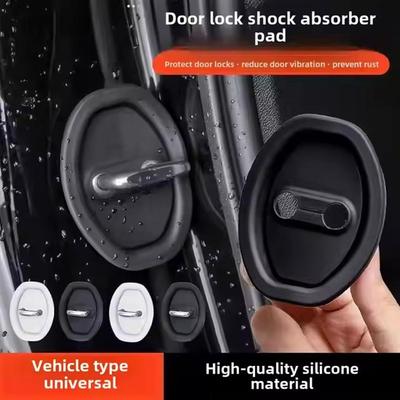 Car Door Lock Shock-absorbing Pad Universal Version Cover Door Anti-collision Buffer Pad Silicone Buckle Protective Sticker S3P8