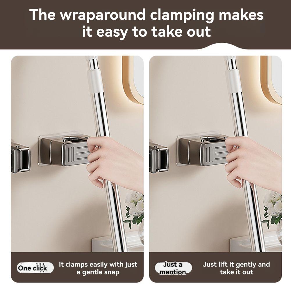 Garage Garden Kitchen Mop Organizer Wall Hanging 6-Piece Broom Holder Wall Mount 3 Colors Storage
