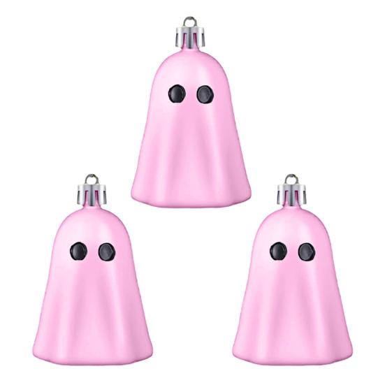 Halloween Hengende Spøkelsespynt Søt Rosa Hvit Spøkelse Halloween Treddekor Mini Spøkelsesdekorasjon for Hjemmefestdekor