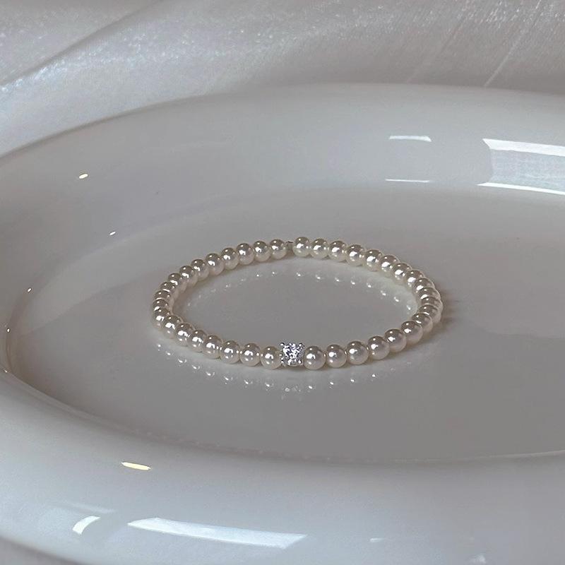 Shijia pearl splicing small square diamond bracelet versatile new Chinese jewelry wholesale
