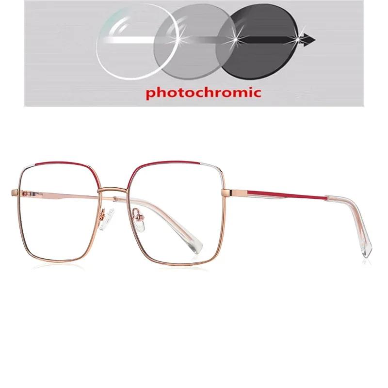 Big Frame Square Shortsighted Optical Glasses With Prescription Spring Hinge Nearsighted Glasses For Women 0 -0.5 -0.75 To -6.0