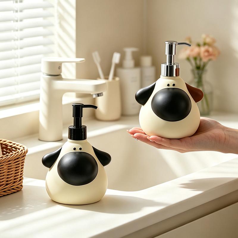 Cute 300ml Big Nose Dog Liquid Soap Dispenser Decorative Figurine for Bathroom Sink Countertop Kids Room and Kitchen Home Decor