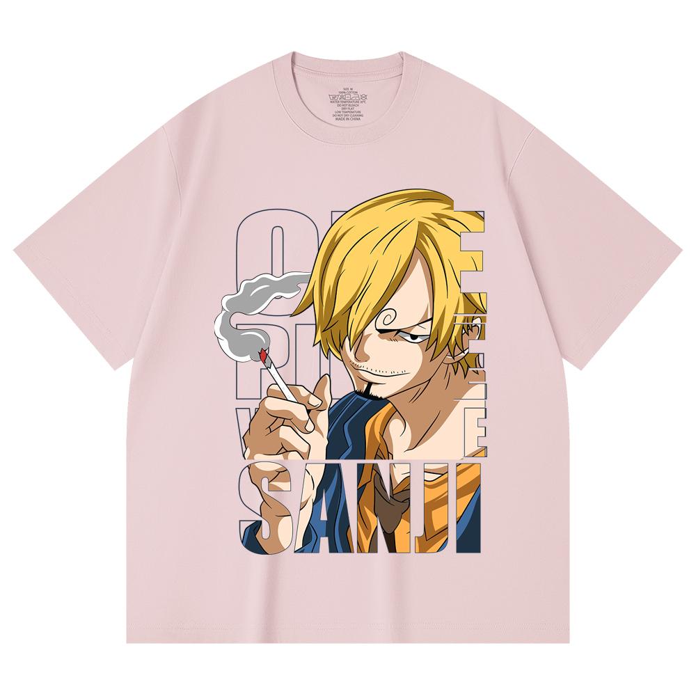 T-shirt Unisex Pesante 100% Cotone 230 g/m² Pezzo Unico Stampa Sanji V62