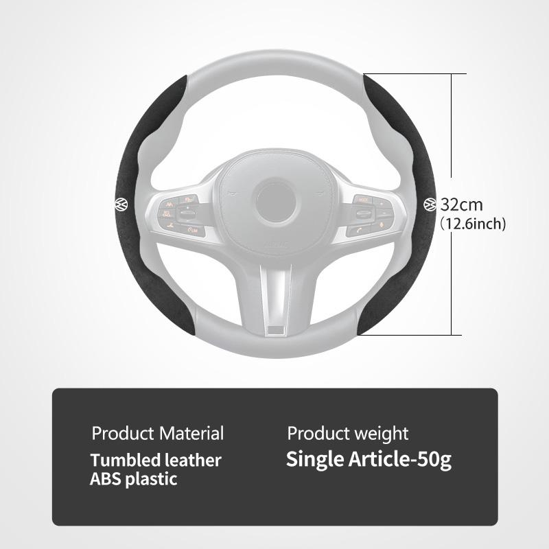 Leather Car Steering-wheel Cover Anti-slip Steer Wheel Cushion For Volkswagen VW Scirocco Passat Polo B5 B6 B7 CC Tiguan Sharan QS0
