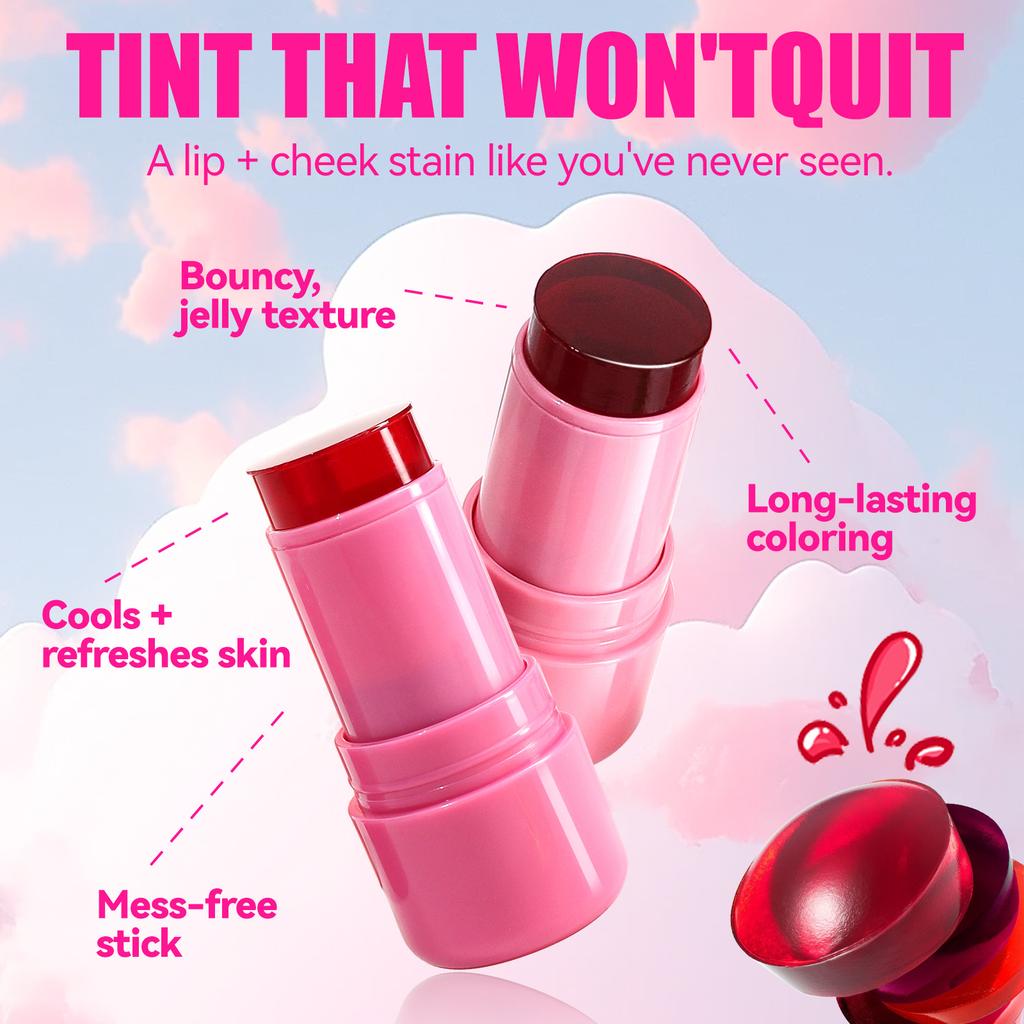 Lip and Cheek Jelly Blush Naturally Brightening Blush Stick Color Q Elastic Grooming Color Rendering Rouge Cream