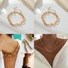 Contemporary Minimalist Horseshoe Buckle Chain Jewelry Set Bracelet Necklace Earrings
