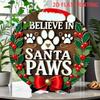 Vintage Santa Rustic Metal Sign Christmas Wall Art Round Tin Plaque