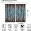 Retro Holz Verdunklungsvorhänge   Rustikal Farmhaus Vintage Braun Blau Plankenstruktur Drucke Verdunklung Stangentasche Fensterdekorationen D