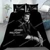 Bettbezug Rock Star Johnny Hallyday 3D Exquisiter Digitaldruck Bettwäsche-Set Bettdecke Bett Jugend Heimdeko Erwachsener Jungen Geschenk