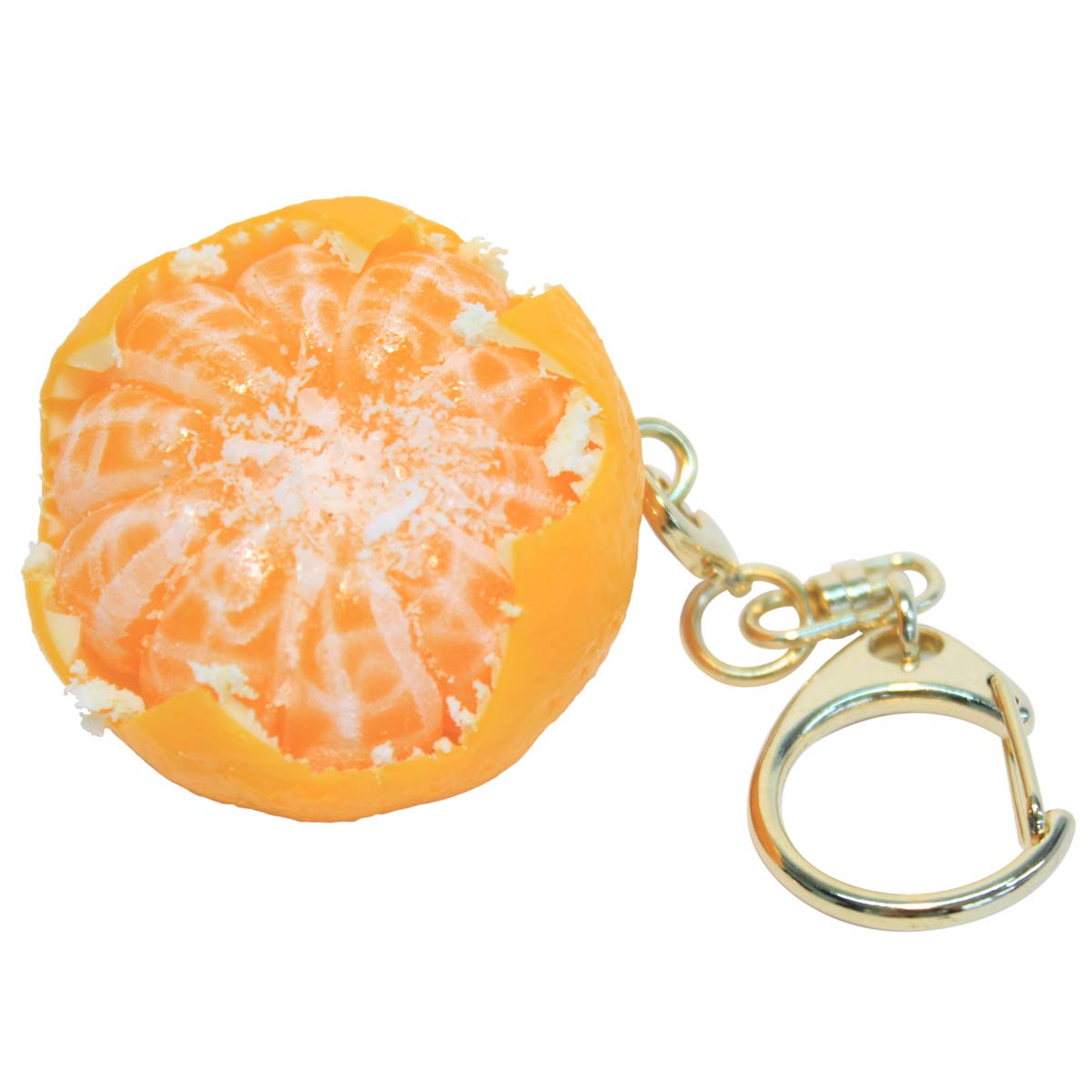 

Брелок с образцом еды с очищенным мандарином Отличный Самый популярный и веселый апельсин. подарок! предмет. белый