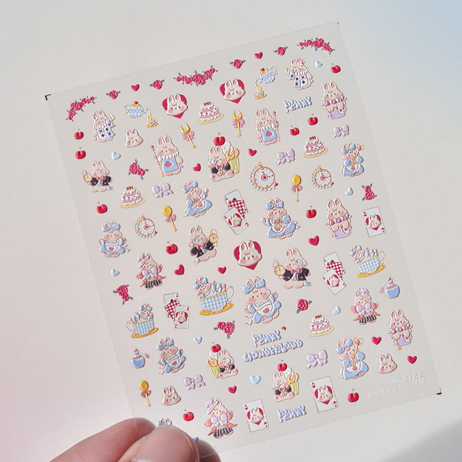 Cute Cartoon 3D Nail Stickers - Alice & Cinderella Exquisite packaging