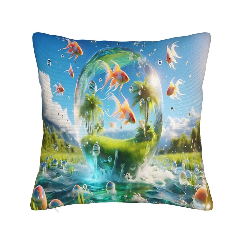 Frutiger Aero Y2K Square Pillow Case Piece Tech Orb Cushion Cover Customized Zippered Decorative Pillowcover for Car 40*40cm