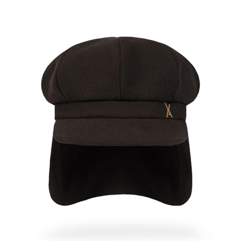 VARZAR VA Stud Fly Newsboy Cap Brown