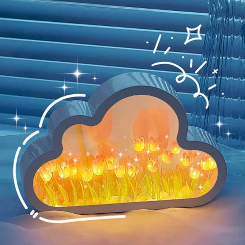 Handmade DIY Tulip Sea Luminous Ambient Light Ornament Creative Gift Valentine's Day Gift Home Decoration 20 Flowers