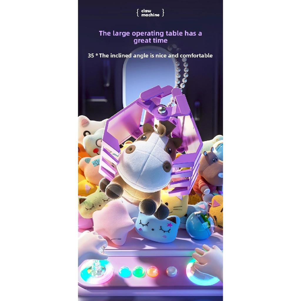 DIY Automatic Doll Machine Kids Coin Operated Play Game Mini Claw Catch Toys Crane Machines Music Doll for Christmas gifts