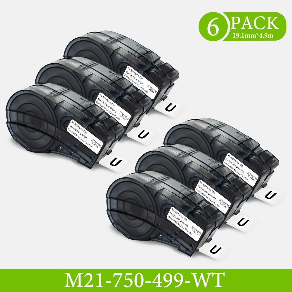 1-10 Pack Label Cartridge Compatible Brady M21-750-499 19.1mm White Nylon Cloth Tape 3/4' for BMP21-LAB/Plus Label Printer