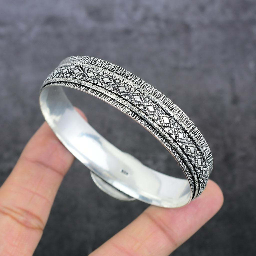 Mystic Topaz Handmade 925 Sterling Silver Cuff Bangle Adjustable L3B58