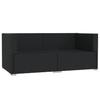 Vidaxl 2-Osobowa Sofa Ogrodowa Z Poduszkami, Czarna, Polirattan
