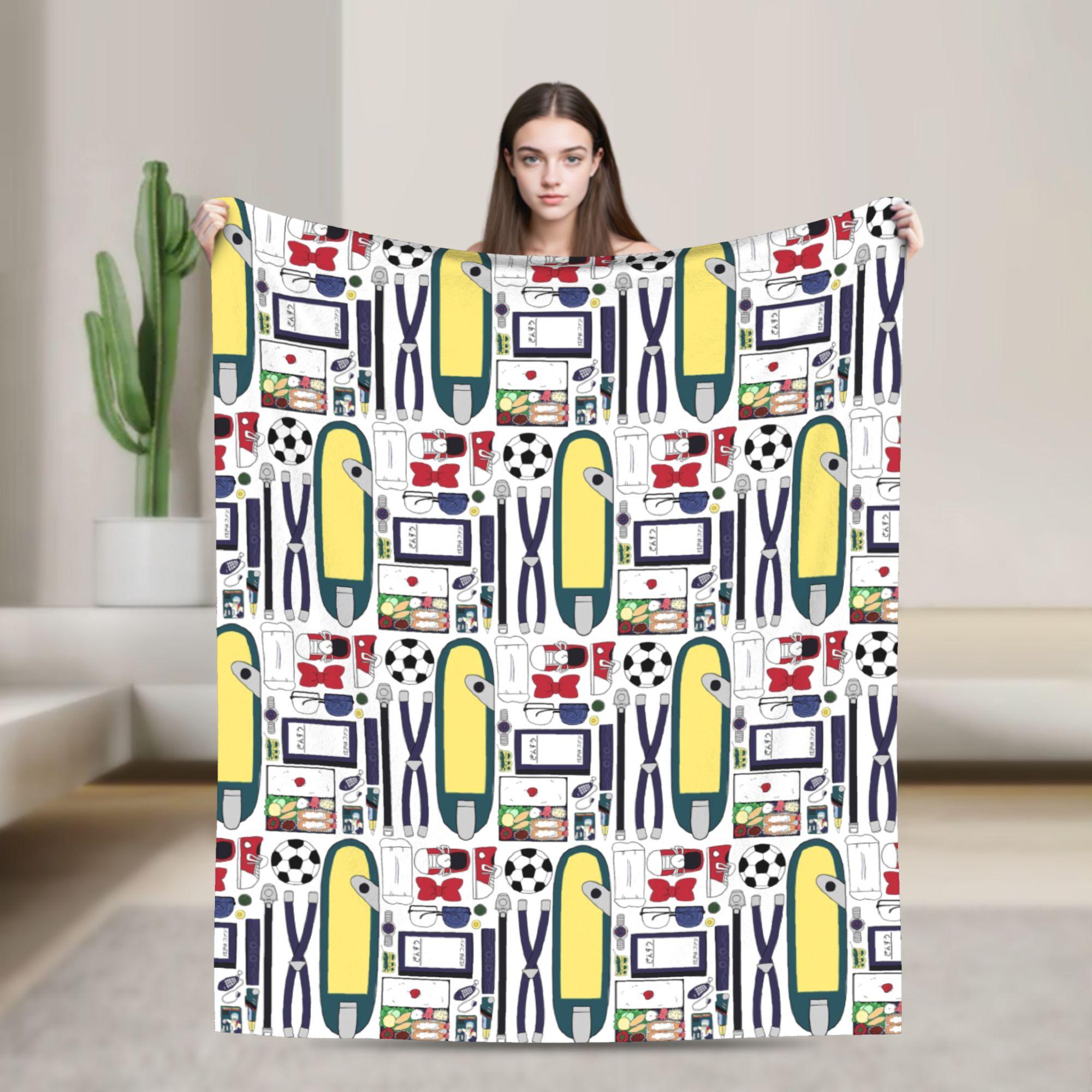 Vintage 90s Detective Conan Anime Blanket Kuroba Kaito Fuzzy Vintage Soft Throw Blankets Bedding Lounge Spring/Autumn Outdoor 30x40in