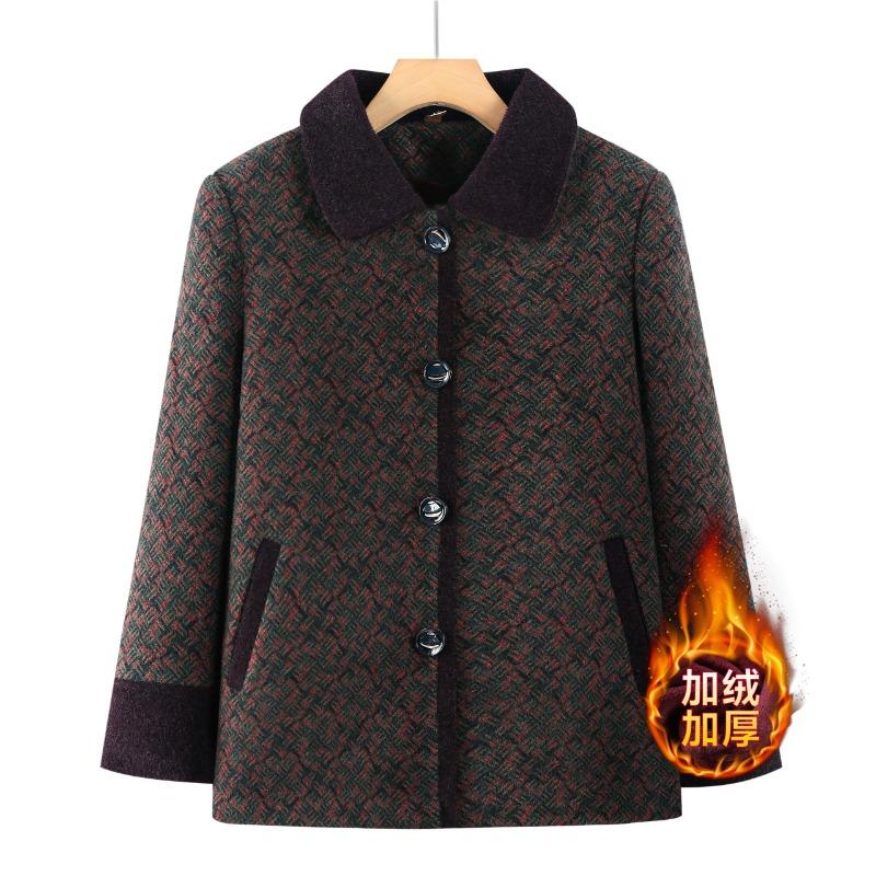 

Grandma s autumn and winter woolen jacket plush old lady winter top mink elderly grandma clothes 5XL [recommended 150-80kg]