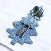 Christmas Tree Shaped Felt Knife Fork Mats Holiday Dining Table Centerpiece Decor for Christmas Parties and Festive Celebrations