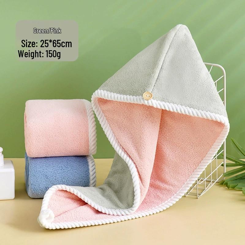 Coral Fleece Quick-Drying Hair Towel Hat - Women's Thick, Super Absorbent, No Shedding, Fast Drying Shower Cap.