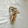 Brass Ram Head Walking Cane Wooden Stick with Brass Handle  Collectible  Gift for Gentlemen