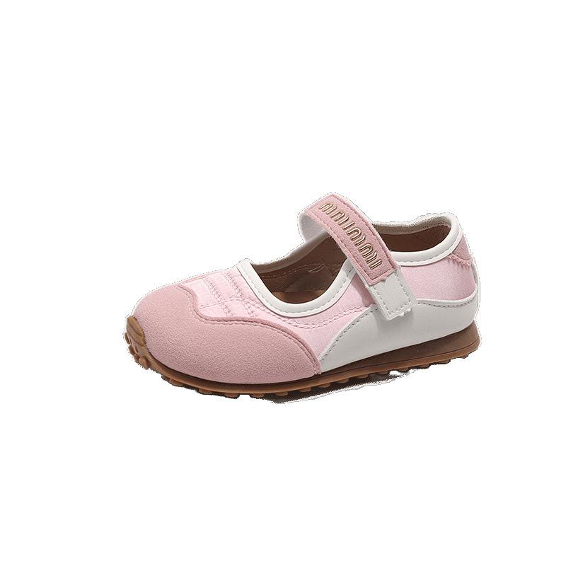 Girls' leather shoes 2025 spring and summer new children's shallow mouth leisure sports shoes Korean version of girls' Mary Jane shoes soft sole