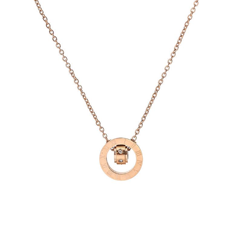 Roman Numeral Titanium Steel Necklace - Women's Fashionable Clavicle Chain In a Luxurious Light Style