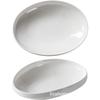White Shaped Soup Plate Household Dish Plate Creative Fruit Salad Plate Ceramic Oval Hotel Japanese Deep Plate