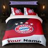 Set Biancheria da Letto Personalizzato Bayern Monaco con Nome Testo 1 Copripiumino+2 Federe Logo Calcio Regalo Personalizzato per Occasioni Speciali Decorazione Camera da Letto