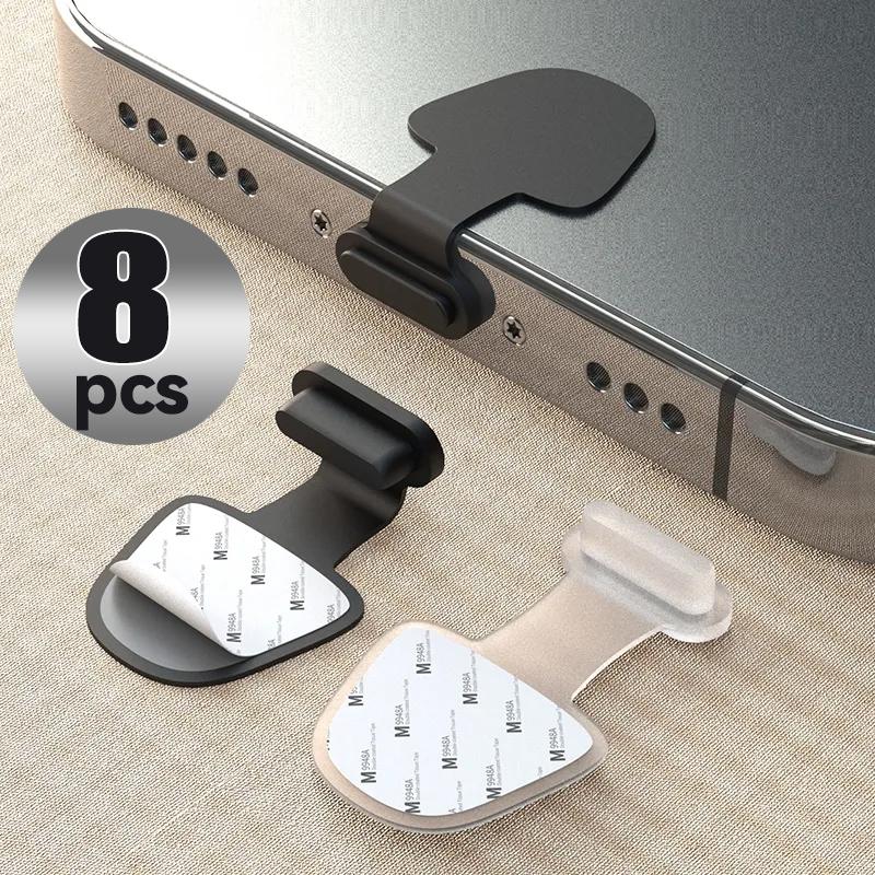 2-8Pcs Charging Port Anti-Lost Dust Plug for Apple iPhone 14 13 12 11 Pro Max XR X 8 7 Silicone Dustplugs IOS Port Stopper2
