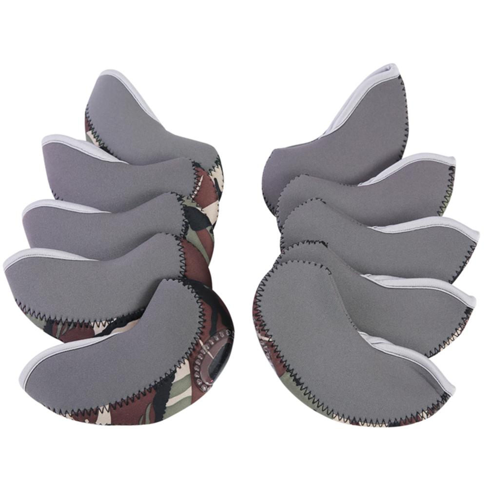 10 Pcs/set Golf Club Iron Head Cover Set Neoprene Golf Protective Headcovers Golf Accessories