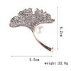 Pearl Ginkgo Leaves Rhinestone Brooch Lapel  Designer Brooch Pin Mini Bobby Pins Perfect Gift for Couples Western Accessories