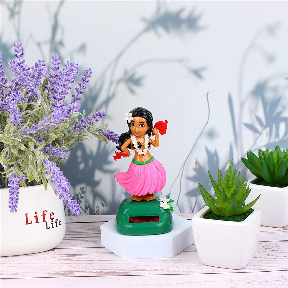 Solar Hawaiian Dance Figure Car Dashboard Toy Lovely with Solar Panel Shaking Head Doll Dancing Figure Toy for Bedroom