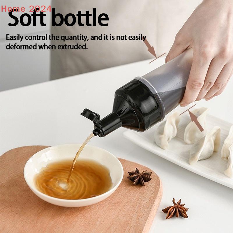 250Ml Kitchen Squeeze Seasoning Bottle With Rack Leak-Proof Condiment Empty Bottles
