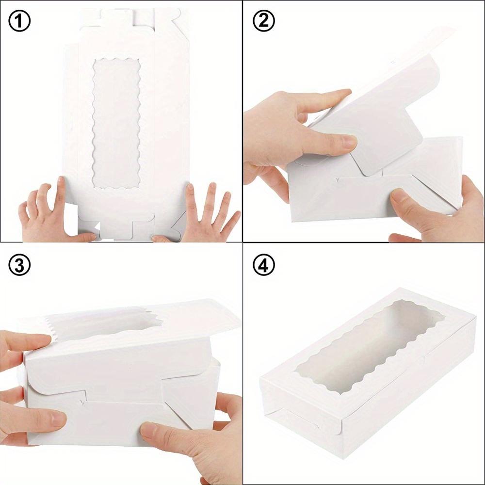 18 Stück Weiße Geschenkboxen mit Fenster Großansichts-Displaybox Rechteckige Papierverpackungsbox für Partys Geschenke Schmuck Ideal für Hochzeiten Partys Veranstaltungen