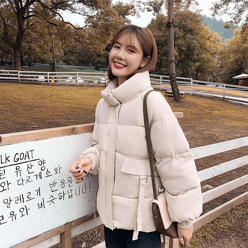 Down Cotton Jacket Female Winter Students Short Paragraph Bread Clothes Cotton Jacket Loose Cotton Coat Coat