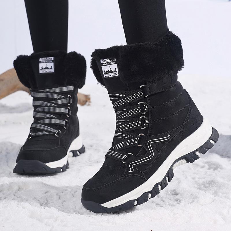 Large size cotton shoes snow boots winter warm medium boots piled thickened outdoor mountaineering boots