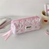 Simple Pencil Case Sweet Bows Pen Case Pencil Pouch Aesthetic Pencil Bag Pen Pouch Desk Organizers for Student