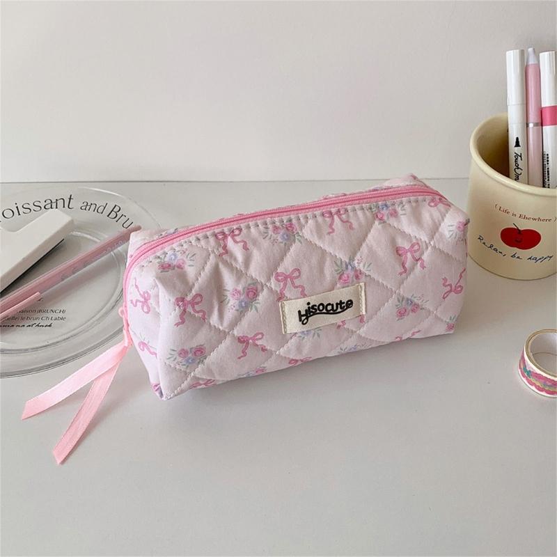 Simple Pencil Case Sweet Bows Pen Case Pencil Pouch Aesthetic Pencil Bag Pen Pouch Desk Organizers for Student