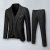 1 conjunto de terno masculino colete calças casaco formal negócios escritório reunião noivo roupas casamento em linha reta fino ajuste anti rugas terno jaqueta calças