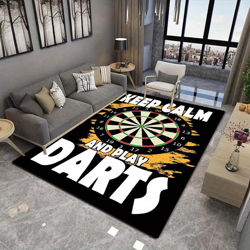 Darts Board Sports Theme Door Mat, Game Room Non-Slip Wear Resistant Area Rug, Washable Indoor Outdoor Floor Mat for Home Decor